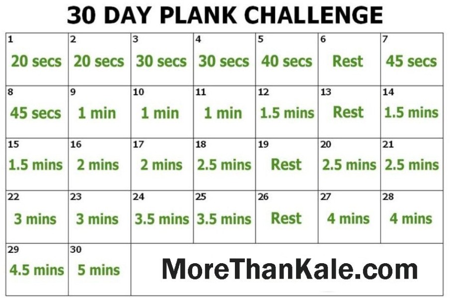 Innovative 30 Day Plank Challenge Printable Calendar