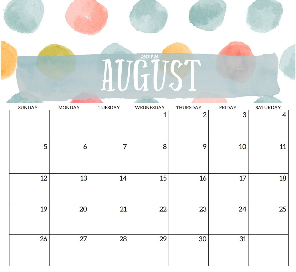 2018 Monthly Printable Templates