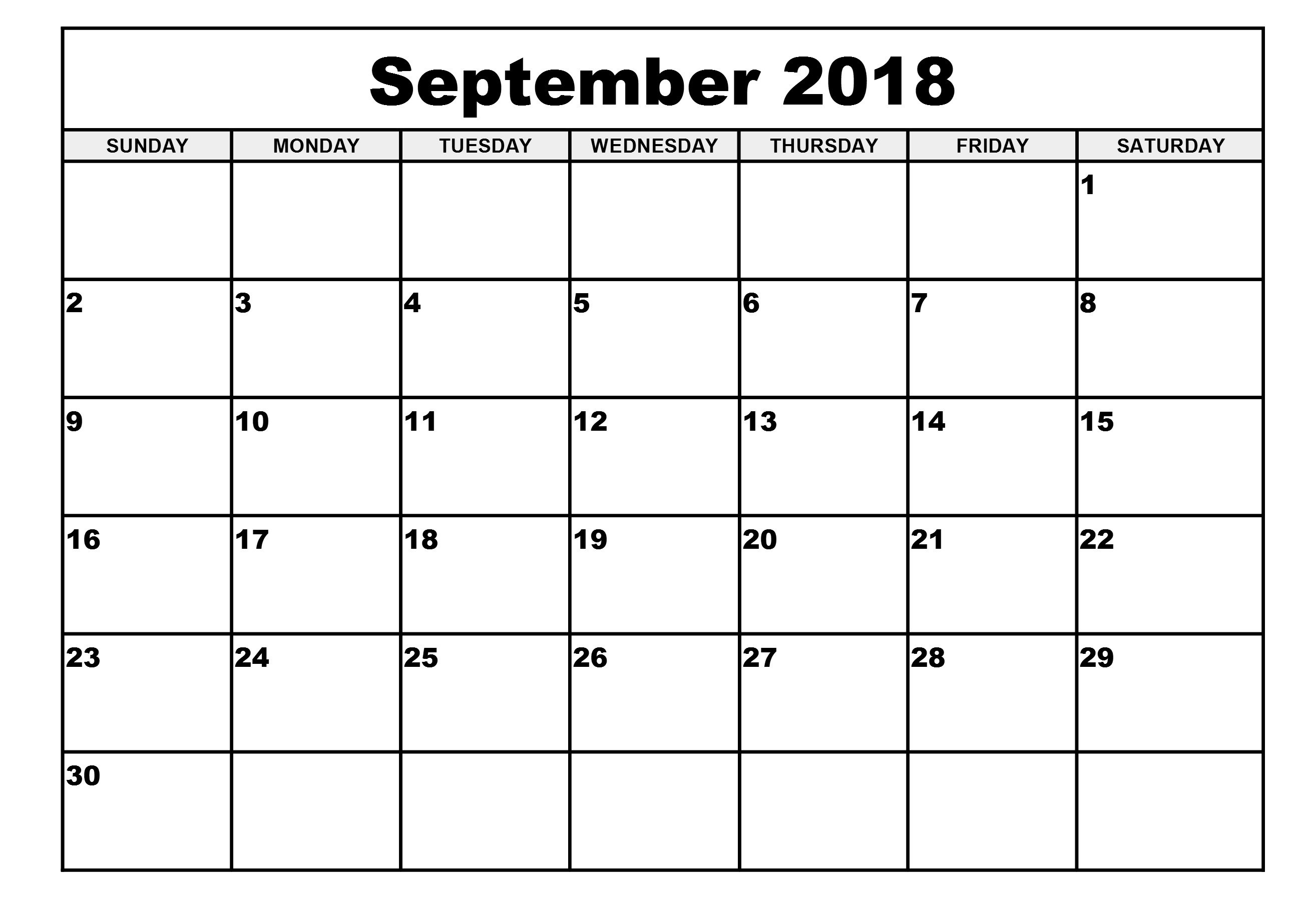 Free Printable Calendar 2018 Template