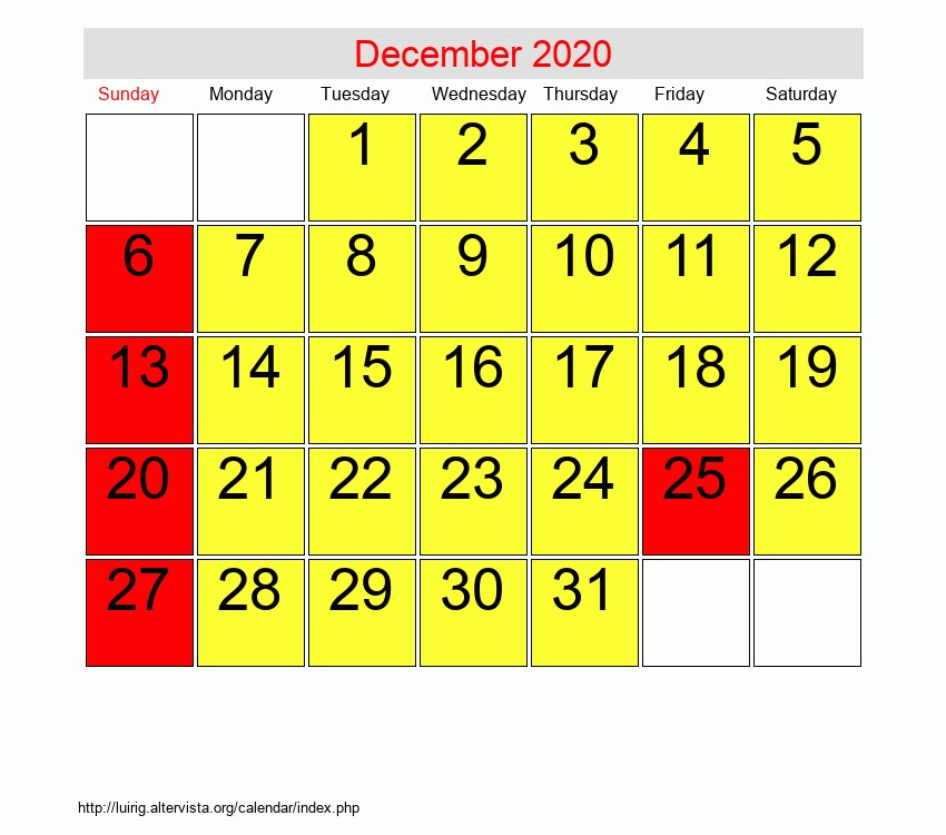 December 2020 Roman Catholic Saints Calendar