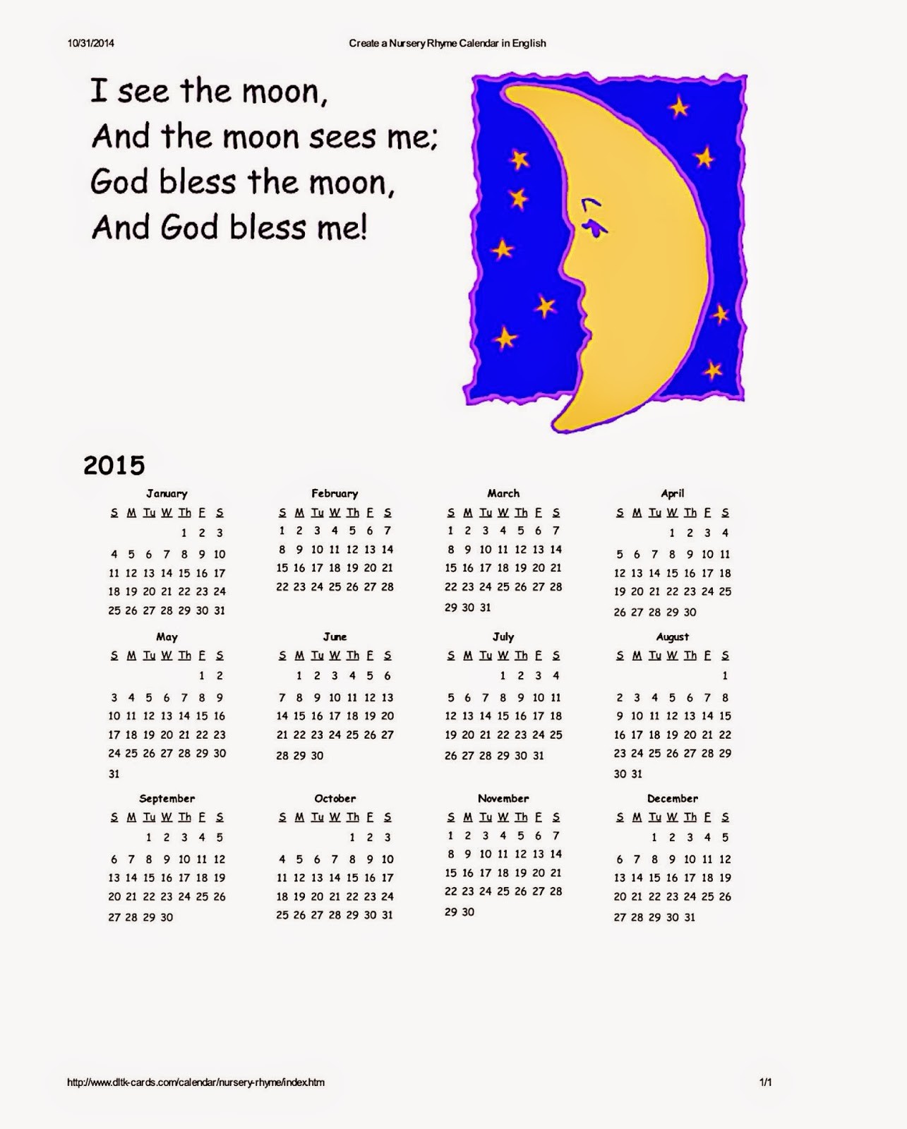 DLTK s Custom Printable Holiday Calendars Parenting Times