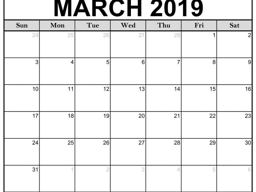 Free March 2019 Calendar Template – Free Printable