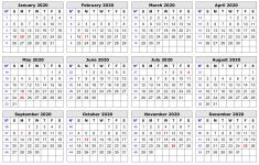Free Online Printable Calendar 2020 Free Download Printable Calendar 2020 In One Page Clean