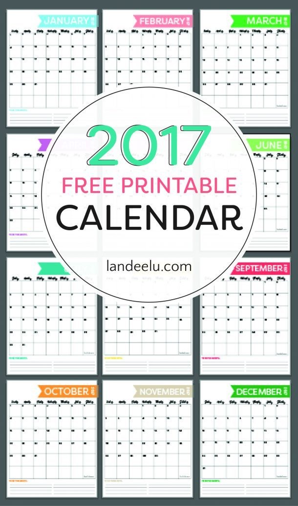 Free Printable Calendar for 2017 Get Organized