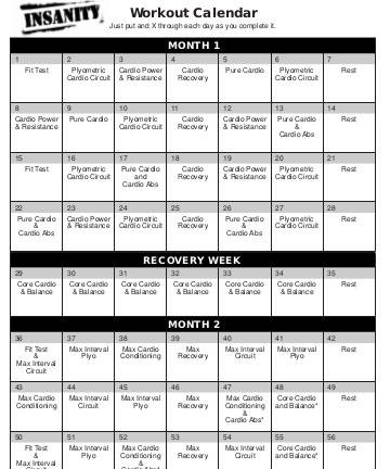 7 Workout Calendar Templates Free Sample Example