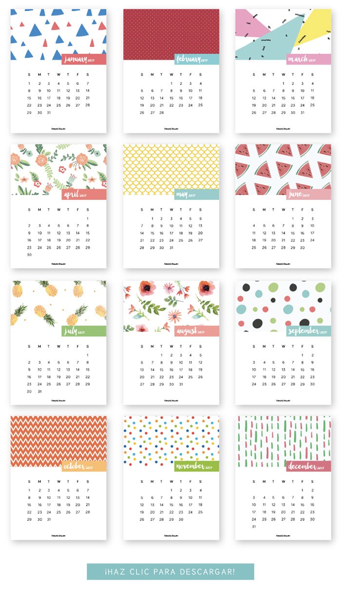 20 Free Printable Calendars for 2017 Hongkiat