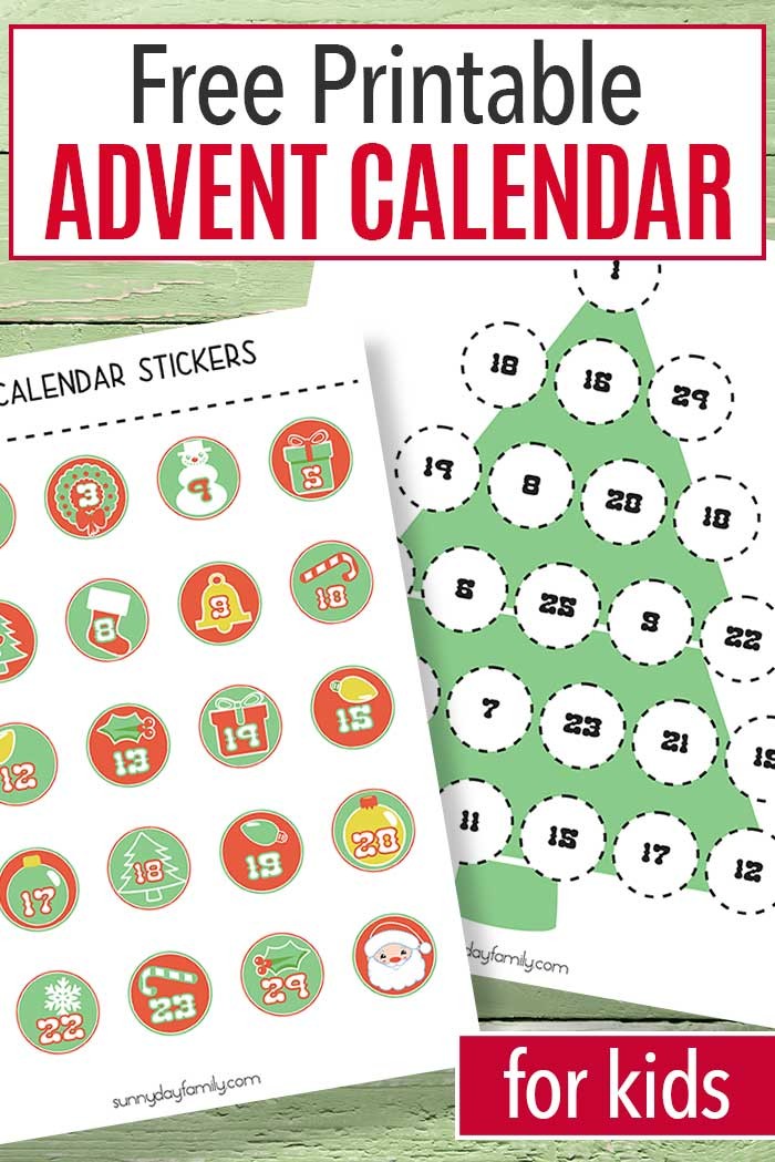 Free Printable Advent Calendar for Kids