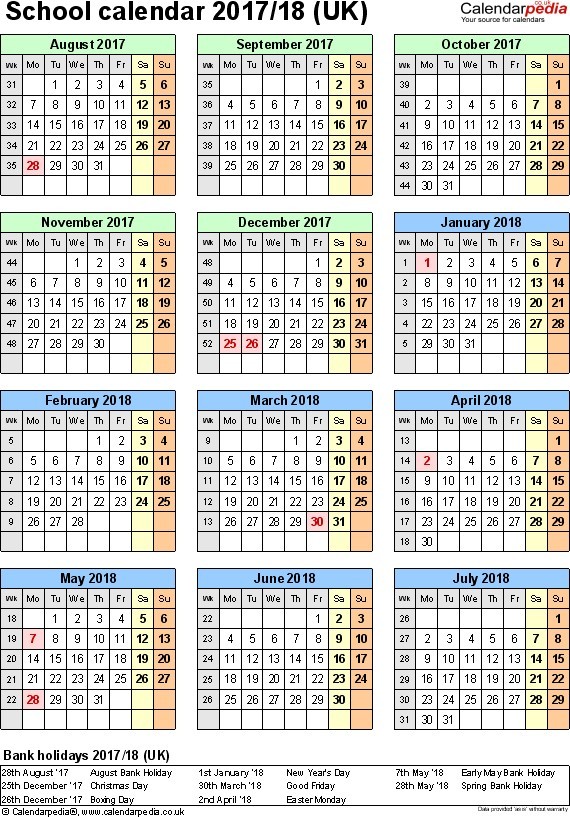 Lovely Printable School Calendar 2019 15