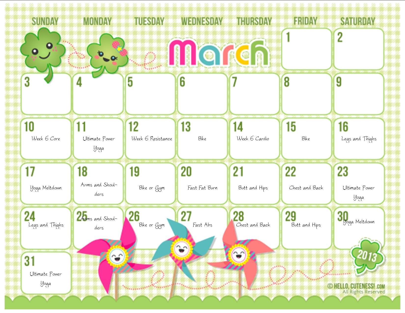 7 Best of Free Cute Printable Calendar Templates