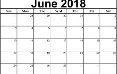 Printable Calendar Microsoft Word June 2018 Calendar Word Printable