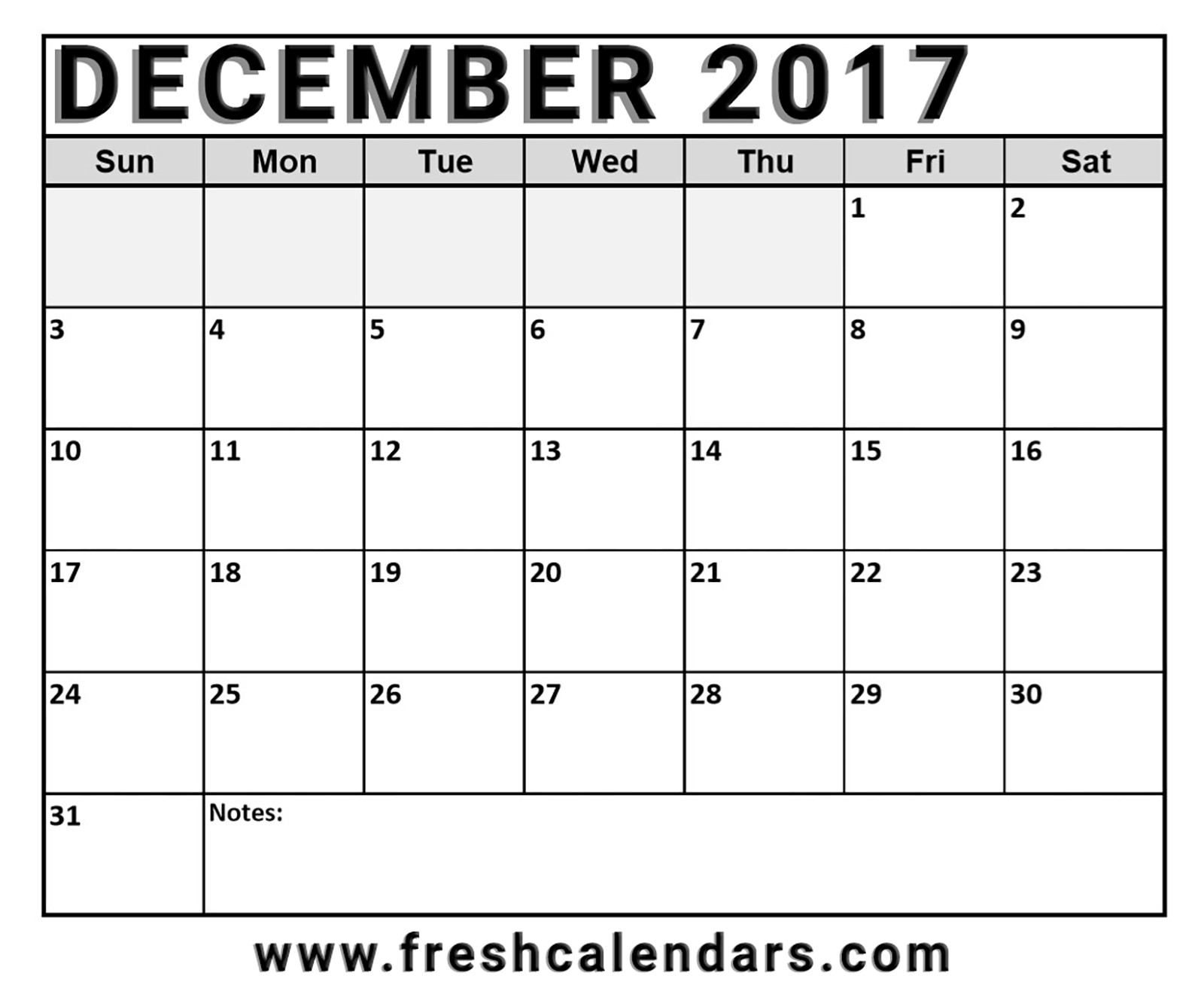 Free Blank Printable 2017 2018 Calendars