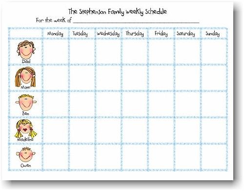 Weekly schedule notepads