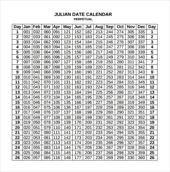 11 Sample Julian Calendar Templates to Download for Free