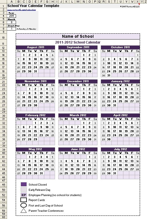 Unique Free Printable School Calendar 2019 15