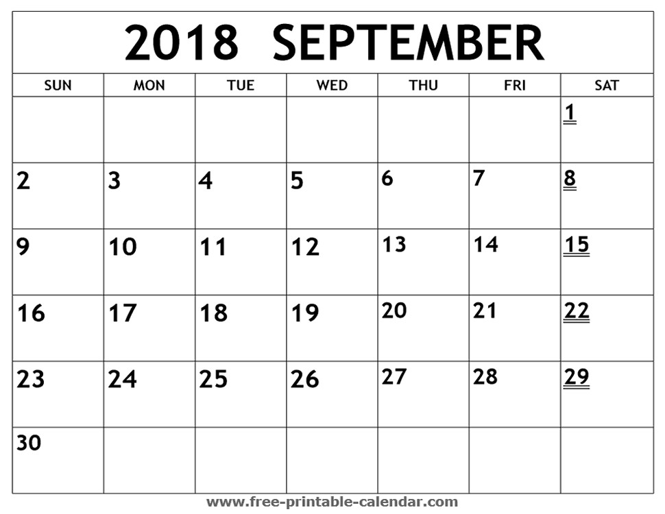 printable 2018 september calendar