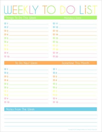 Monthly Calendar To Do List Template