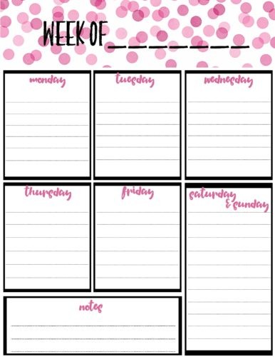 Free Weekly Calendar Planner Printable Full And Half Size