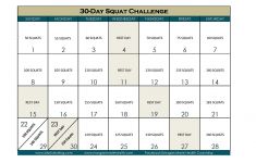 30 Day Squat Challenge Printable Calendar 30 Day Squat Challenge – Blissful Eating