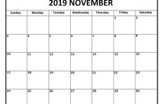 Blank November 2019 Calendar Printable November 2019 Calendar