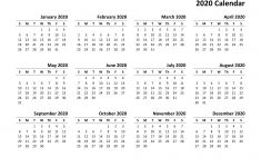 Free Blank Printable Calendar 2020 Yearly Calendar 2020