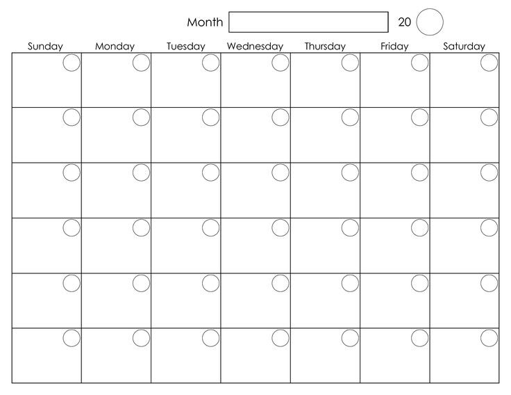 Printable Blank Monthly Calendar