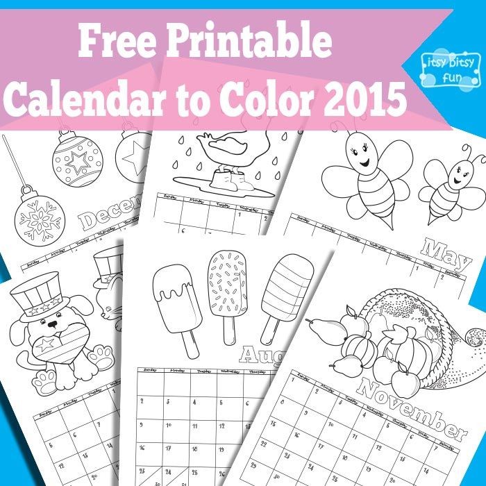 Printable Calendar for Kids 2018