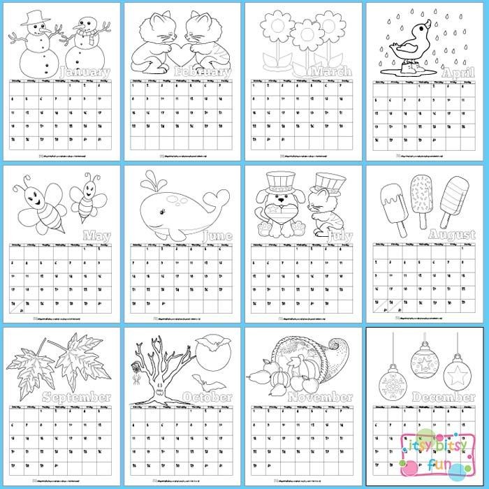 Printable Calendar for Kids 2018