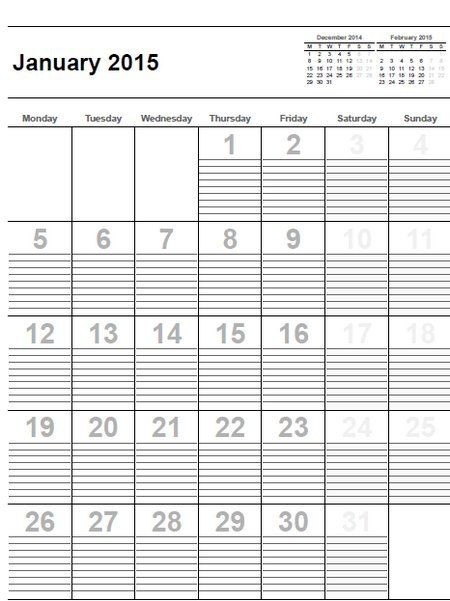 Free Printable Calendar With Lines To Write