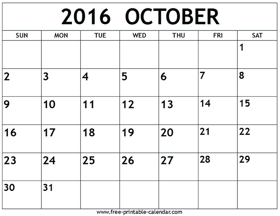 Check This October 2016 Calendar Columbus Day and Print