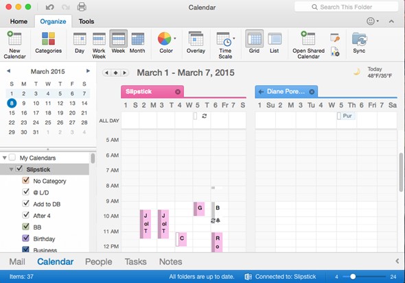 Outlook Mac d Calendar Color