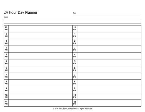Free Printable Blank Daily Calendar