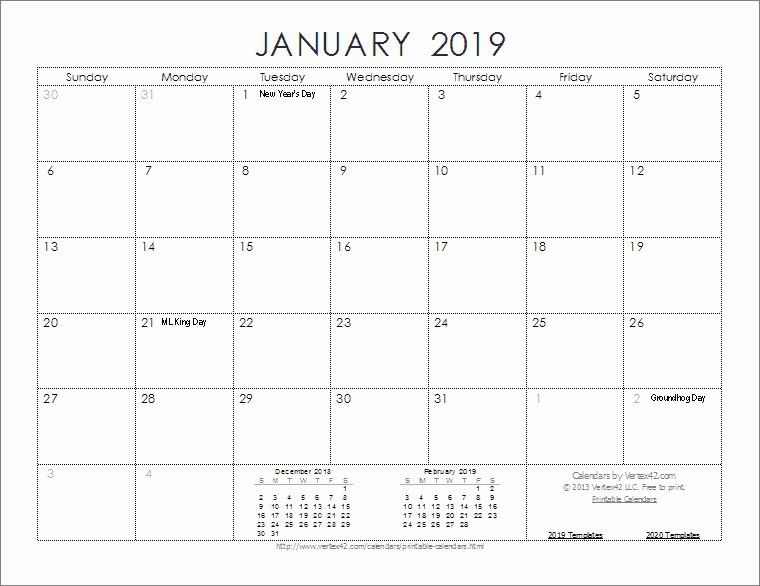 November 2018 Calendar Vertex