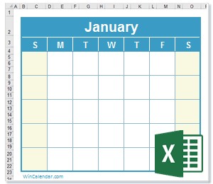 Free 2019 Excel Calendar Blank and Printable Calendar XLS
