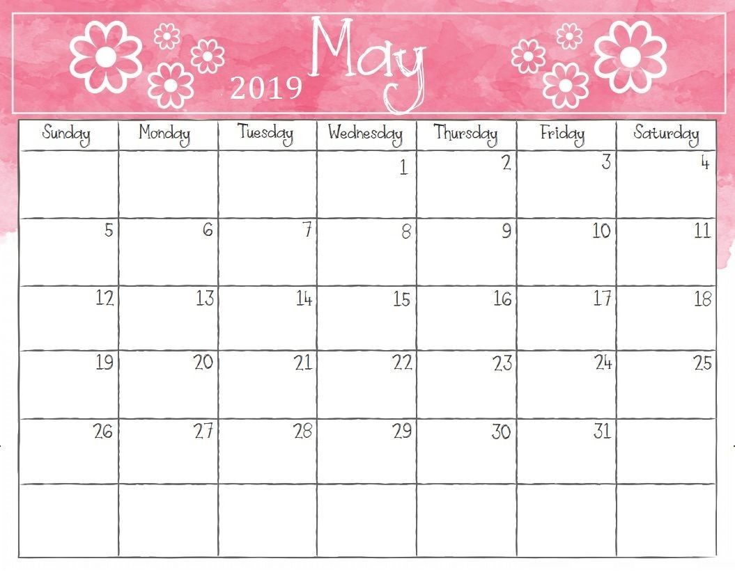 May 2019 Weekly Calendar Printable Blank Templates