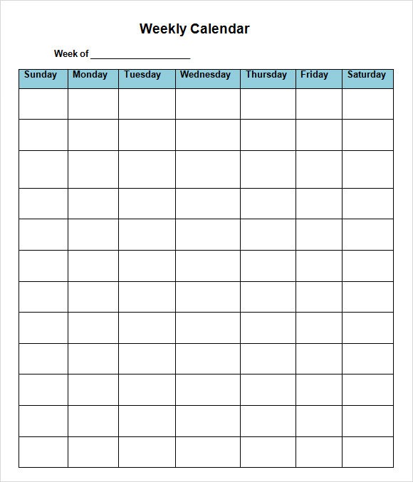17 Sample Weekly Calendars