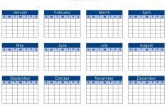 Annual Calendar Template Yearly Calendar Template