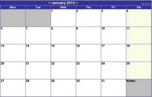 15 FREE Printable 2014 Calendar Templates XDesigns