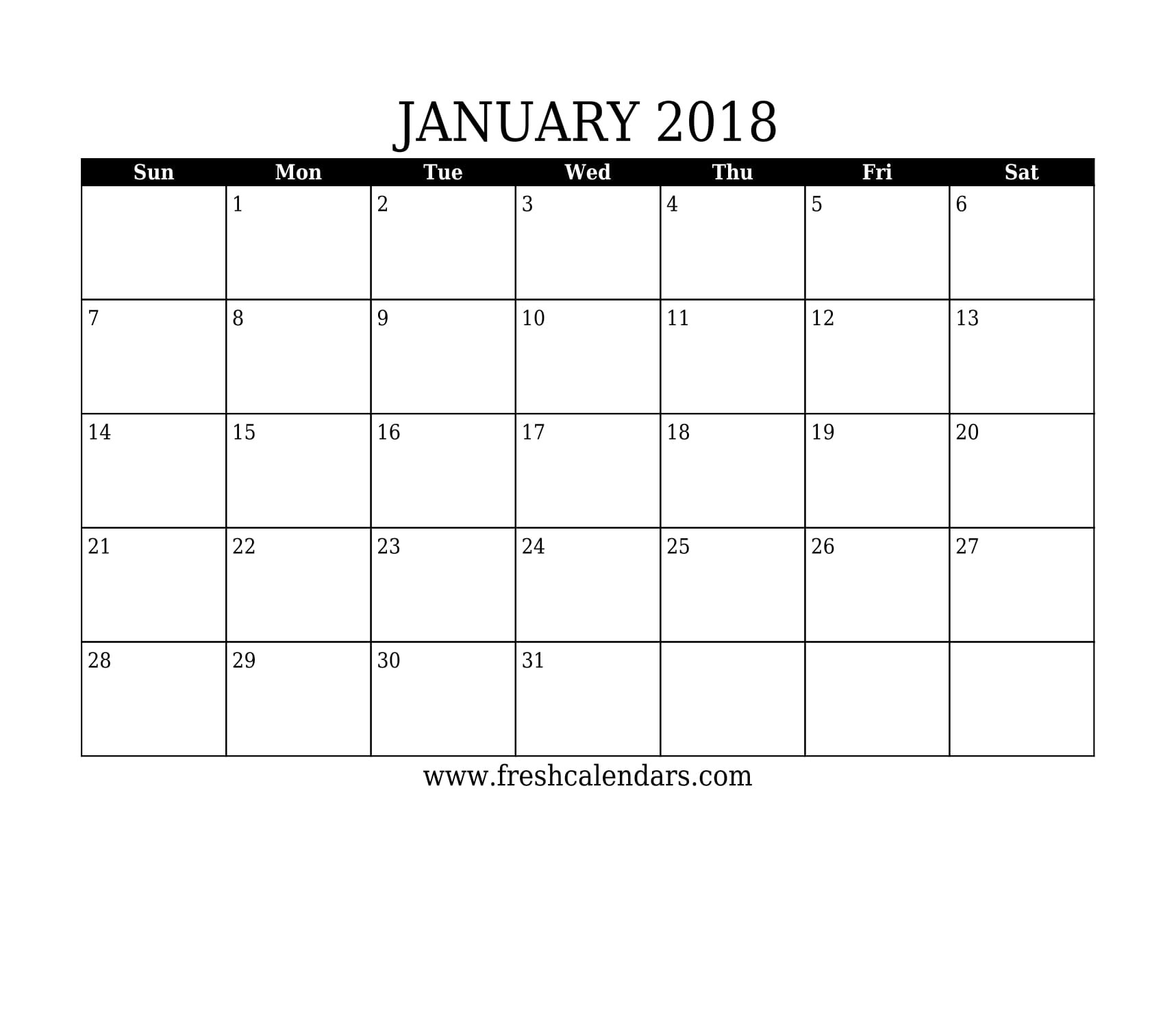 calendar 2018 template Pertamini