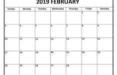 Blank February 2019 Calendar Printable February 2019 Calendar