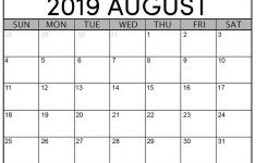 Calendar August 2019 Printable Printable August 2019 Calendar