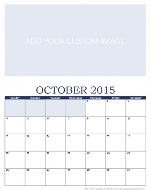 Customize October 2015 Calendar