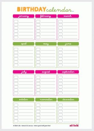 10 images about Printable Birthday Calendar on Pinterest