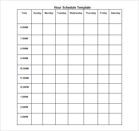 Hourly Schedule Template 35 Free Word Excel PDF
