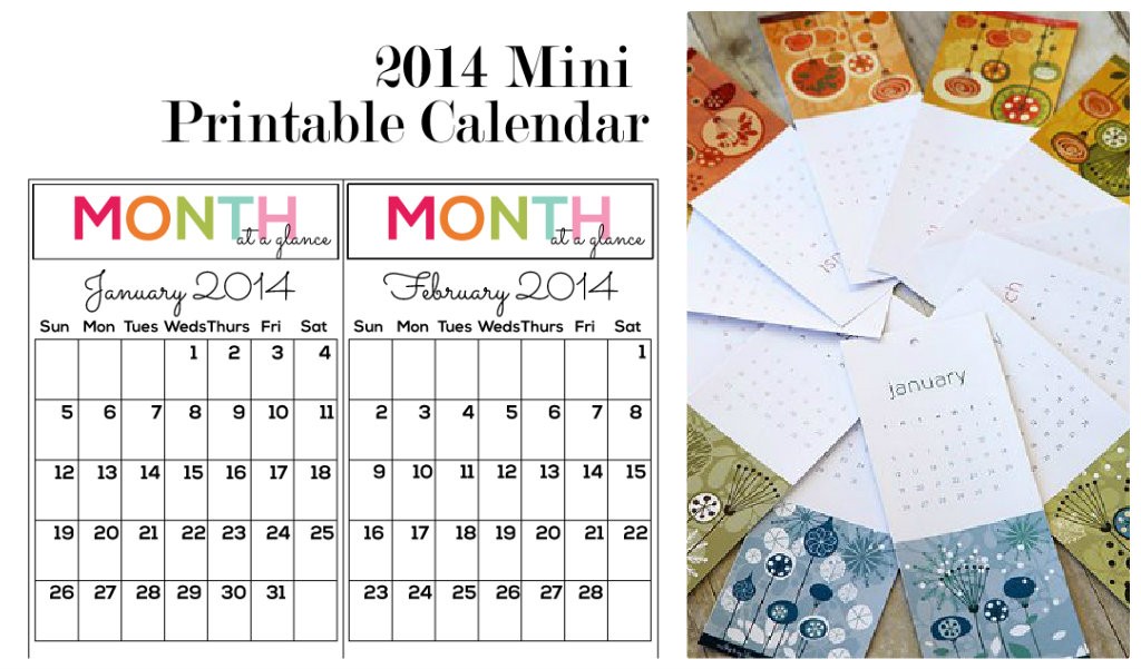 Six 2014 Printable Calendars