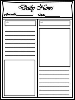 Blank Newspaper Template for Multi Uses by Kim Cherry