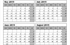 Printable 3 Month Calendar 2019 Printable 2019 Calendar 3 Months Per Page