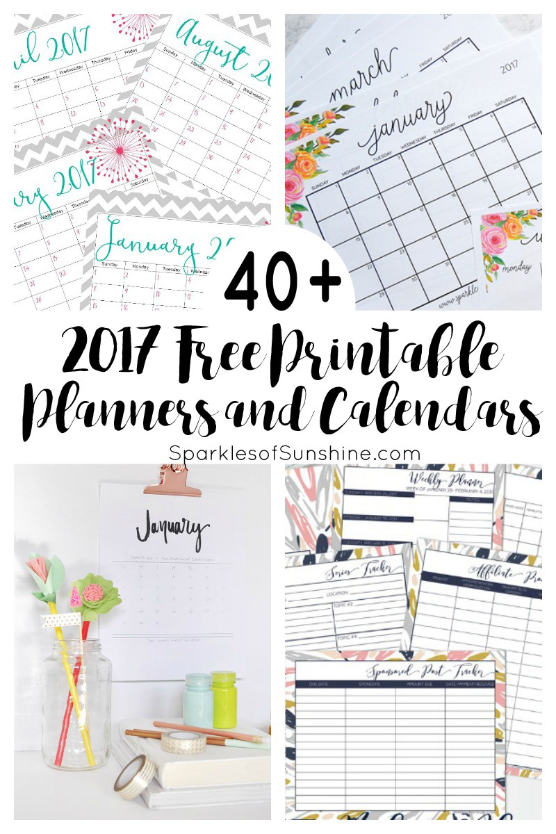 40 Awesome Free Printable 2017 Calendars and Planners
