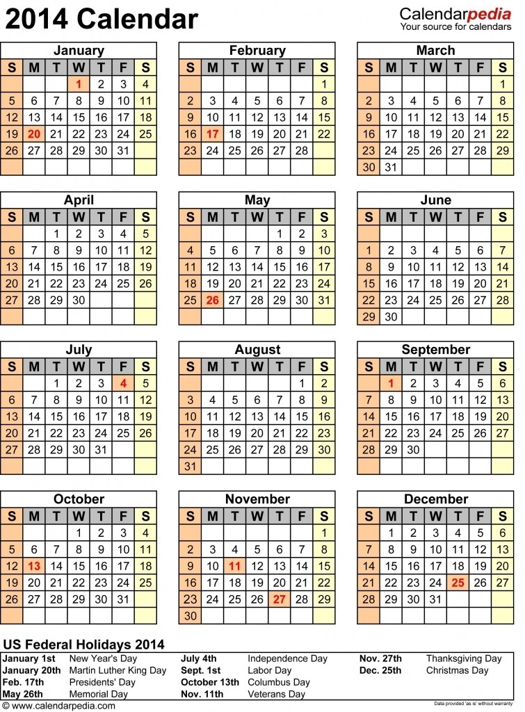 Printable Calendars With Holidays Included