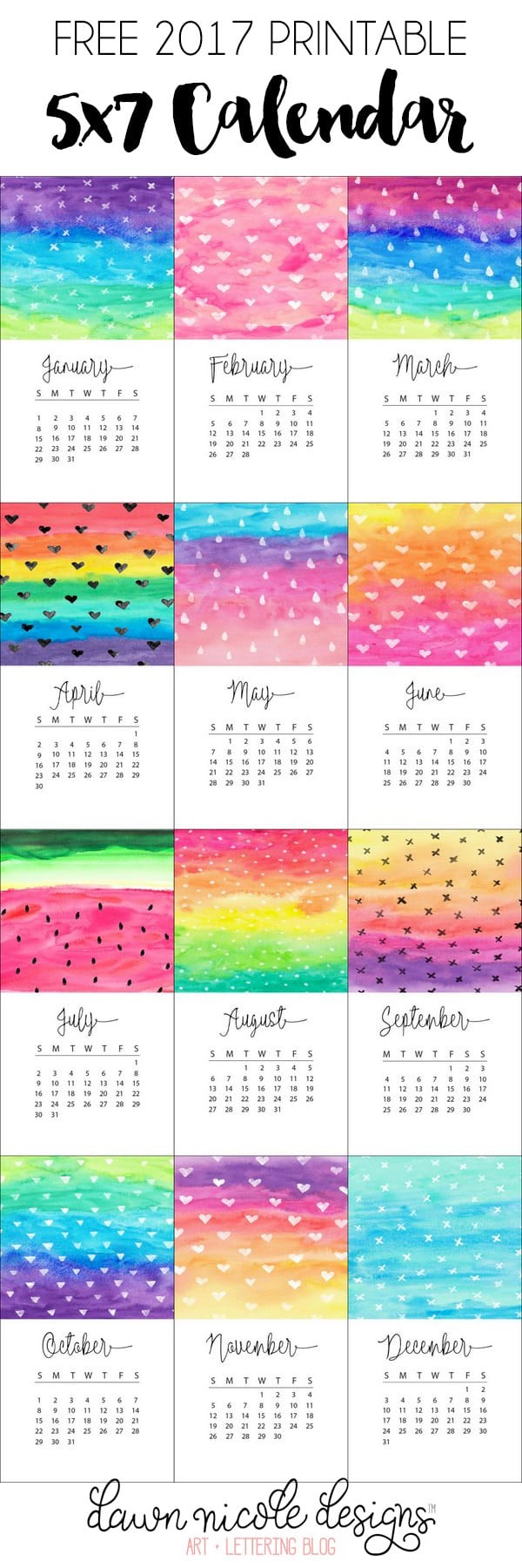 Free Printable 2017 Mini Calendar