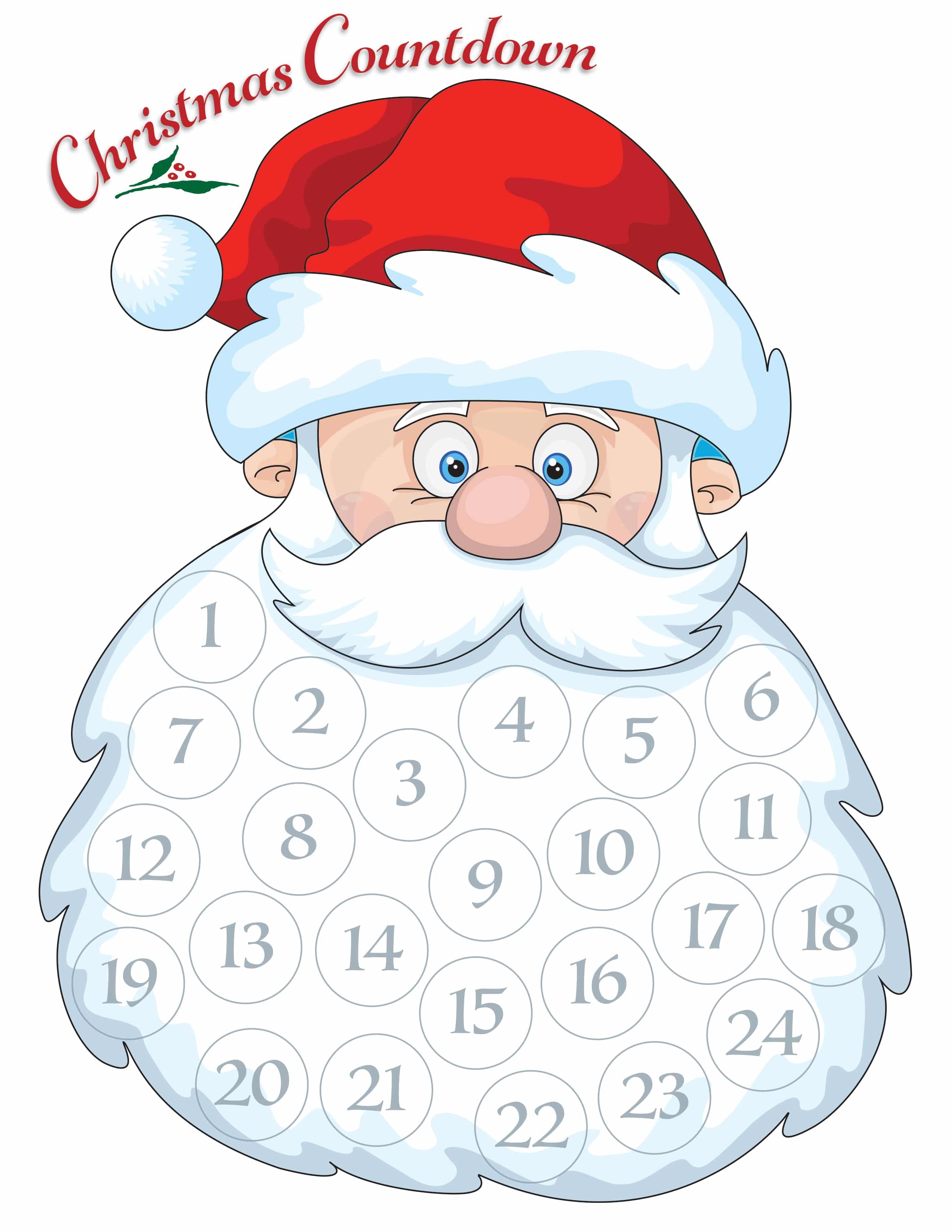 Santa Advent Calendar – Free Printable